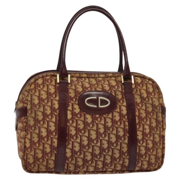 DIOR Trotter Canvas Hand Bag Red Gold - Picture 1 of 12